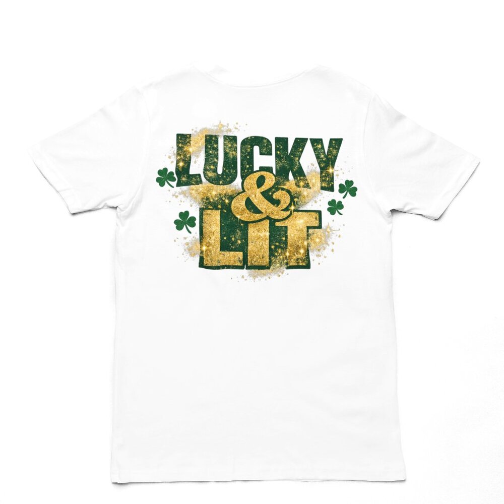 Lucky & Lit St. Patrick’s Day Shirt – Funny Irish Drinking Party Tee